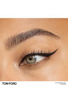 What it is: A dual-ended liquid eyeliner with a fine calligraphy tip on one end and a brush on the other to create a range of sleek to dramatic effects.What it does: Dual-ended. Sleek. Precise. Complete the look of the Tom Ford seductive eye with exceptional polish, using this innovative, dual-ended liquid liner. It delivers ultimate precision and makes fluid strokes easy to achieve. Featuring a fine calligraphy tip on one end and a brush on the other, create a spectrum of transforming effects f Seductive Eyes, Mob Wives, Mob Wife, Winged Liner, Liquid Liner, Winged Eyeliner, Liquid Eyeliner, Wedding Makeup, Tom Ford