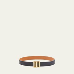 Loewe belt in dyed leather with golden hardware  Approx. 35.1"L Logo buckle Tonal stitching Made in Spain Luxury Leather Belt With Brass Hardware, Elegant Belt With Rectangular Gold-tone Buckle, Designer Formal Belts With Brass Hardware, Leather Belt Buckles With Gold-tone Hardware For Work, Formal Leather Belt With Gold-tone Hardware, Luxury Belts With Brass Hardware, Gold Leather Belt For Office, Gold Belts With Gold-tone Hardware For Office, Leather Workwear Belts With Brass Hardware