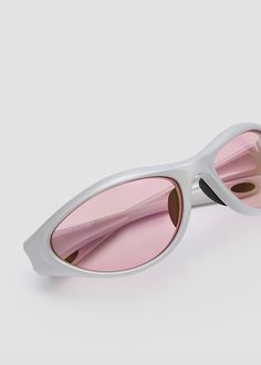 Lightweight, sleek and softly curved wraparound design for both sports and non-sport activities. Features anti-slip rubber nose pads and ear tipsSilver frames with pink lenses. Pink Anti-reflective Sports Sunglasses, Silver Sports Sunglasses With Uv Protection, Pink Lenses, Sport Activities, Bonnie Clyde, Silver Frames, Eyewear Design, Sports Activities, Face Shapes