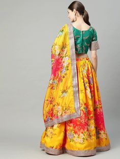 Mustard yellow and green embroidered lehenga choli with dupatta
Green embroidered unstitched blouse
Mustard yellow and red printed semi-stitched lehenga, has drawstring closure, flared hem
Mustard yellow and red printed dupatta, taping border
Size & Fit
Choli at Bust: Customizable upto 42 inches
Lehenga waist: Customizable upto 40 inches
Lehenga Length: 45 inches
Lehenga Flare: 3.40 m
Dupatta Length: 2.20 m
Dupatta Width: 1.05 m
Material & Care
Lehenga fabric: Organza Silk
Blouse fabric: Silk
Le Yellow Palazzo Set With Printed Motifs And Traditional Drape, Yellow Palazzo Set With Printed Motifs In Traditional Drape, Traditional Yellow Palazzo Set With Printed Motifs, Yellow Palazzo Set With Printed Motifs For Navratri, Yellow Sharara With Printed Motifs For Navratri, Navratri Yellow Palazzo Set With Printed Motifs, Yellow Semi-stitched Sets For Navratri, Festive Yellow Semi-stitched Salwar Kameez, Yellow Navratri Salwar Kameez With Printed Motifs