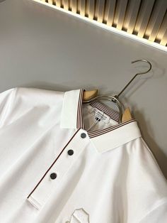 Size: XS, S, M, L, XL, XXL, XXXL It comes with Dust box, Care manual, Tag, and Paper bag.Size Guide: White Casual Collar Tops For Work, White Casual Collar Top For Workwear, White Top With Striped Collar For Workwear, Fitted White Tops With Striped Collar, White Long Sleeve Top With Contrast Collar, Men Clothes, Chic Me, Chic Handbags, Everyday Luxuries