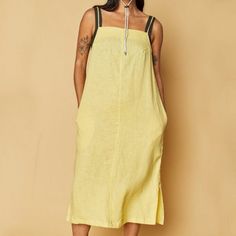 Beautiful Summer Yellow Linen Material Backbeat Co. Spaghetti Strap Dress. New W/ Tags. Size Xxl. Yellow Dress With Straight Neckline For Summer, Yellow Dresses With Adjustable Straps, Chic Yellow Cotton Sundress, Yellow Summer Sundress With Spaghetti Straps, Yellow Sundress With Adjustable Spaghetti Straps, Yellow Sundress With Adjustable Straps For Vacation, Yellow Casual Sundress With Spaghetti Straps, Yellow Sundress With Spaghetti Straps For Brunch, Casual Yellow Sundress With Adjustable Straps