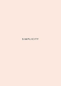 the word simplicity written in black on a pink background