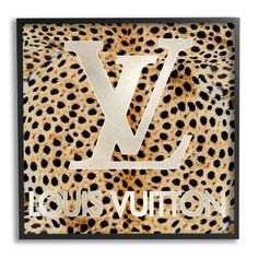 the louis vuitton logo on a leopard print background