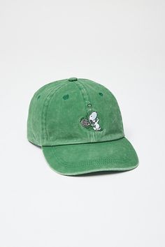 Washed cotton paneled dad cap topped with a Snoopy icon at the front. Fitted with an adjustable strap closure and a curved brim. Features Snoopy motif dad hat Paneled construction Adjustable closure Content + Care 100% Cotton Spot clean Imported Size Circumference: Adjustable | Peanuts Snoopy Tennis Washed Dad Hat in Green at Urban Outfitters Urban Outfitters Adjustable Snapback Hat, Urban Outfitters Casual Hat With Curved Brim, Urban Outfitters Adjustable Cotton Hat, Urban Outfitters Casual Curved Brim Hat, Casual Adjustable Hats From Urban Outfitters, Urban Outfitters Casual Adjustable Hats, Urban Outfitters Casual Cotton Hat, Casual Hats From Urban Outfitters, One Size Fits Most, Casual Hats By Urban Outfitters