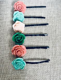 Set of 6 flower hair pins  Black hair pin. Flower Pins For Hair, Pins For Hair, Hair Accessories Flower, Flower Hair Pins, Bobby Pin, Flower Hair Pin, Flower Hair Accessories, Flower Pins, Hair Pin