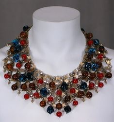 Cis Mughal Bib Necklace For Sale at 1stdibs c1950's