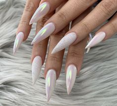 Spring Nails Stiletto, White Stiletto Nails, Shiny Nails Designs, Stilleto Nails Designs, Pointed Nails, Stiletto Nails Designs, Best Tattoo Designs, Get Nails, Art Tattoos