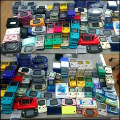 there are many different cell phones on display