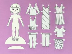 the paper doll is made to look like it has been cut out