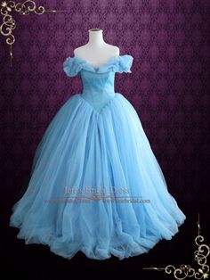 Cinderella Blue Ball Gown Evening Dress | Cinderella | Ieie's Bridal Wedding Dress Boutique Lotr Elrond, Lace Overlay Wedding Dress, Blue Lace Wedding Dress, Enchanted Princess, Cinderella Blue, Blue Ball Gown, Boho Style Wedding Dress, Cinderella 2015, Blue Ball Gowns