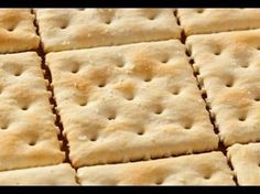 crackers are arranged in rows on top of each other, as if they were made out of bread