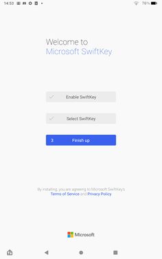 the welcome screen for microsoft swiftkey