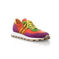 Women's Leather Running Sneakers 54829 | Girotti Orange Leather Sneakers With Laces, Multicolor Leather Sneakers For Sports, Custom Orange Leather Sneakers With Laces, Orange Leather Custom Sneakers, Orange Suede Custom Lace-up Sneakers, Orange Suede Sporty Custom Sneakers, Orange Suede Lace-up Custom Sneakers, Orange Sporty Suede Custom Sneakers, Sporty Orange Suede Custom Sneakers