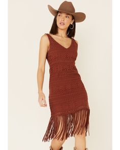 Idyllwind Women's Chilli Havana Nights Crochet Fringe Dress | Boot Barn Cowgirl Boots And Dress Outfit, Bohemian Fall Dresses, Western Fashion Dresses, Cowgirl Dresses With Boots, Crochet Home Decor Ideas, Fringe Clothing, Accessories Crochet, Cowgirl Dresses, Barbie Crochet