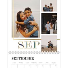 a calendar with photos of people and the words step on it, in gold lettering