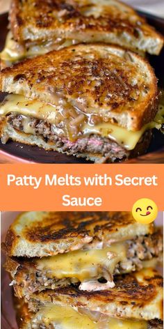 grilled patty melts with secret sauce and cheese on toasted bread for a hearty meal