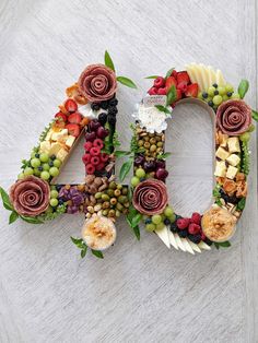 the number 40 made out of fruits and vegetables