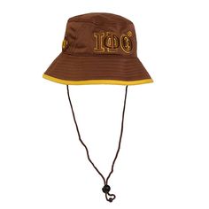 Breathable, poly mesh floppy cap with Greek Letters, Iota Phi Theta in 3-dimensional embroidered letters on the center front. The founding year (1963) is embroidered on the side of the hat. One size fits all. A summer favorite! A refreshing new look to a famous staple, featuring:- 3D puff front & side embroidery.- 360° of coverage & ventilation.- A flex-fit inner band (one size fits most).- An adjustable draw-cord for the men (removable). Brown Hats With Embroidered Logo For Summer, Brown Hat With Embroidered Logo For Summer, Brown Summer Hats With Embroidered Logo, Embroidered Bucket Hat, Embroidered Letters, Omega Psi Phi, Sorority Apparel, 3d Embroidery, Greek Letters