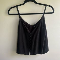 Madewell Black Button Crop Top Perfect Condition Never Worn. Fits Like An Xs-S Casual Tops With Side Buttons For Summer, Buttoned Tops For Summer Nights Out, Summer Tops With Buttons For Night Out, Summer Night Out Tops With Buttons, Casual Tops With Button Closure For Night Out, Casual Tops For Night Out With Button Closure, Chic Black Top With Button Closure, Chic Black Tops With Button Closure, Black Tops With Snap Buttons For Night Out