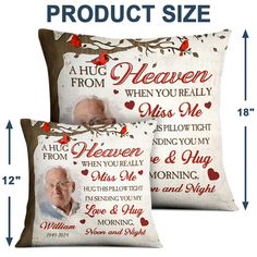 two pillows with the same image on them, one has an old man's face and