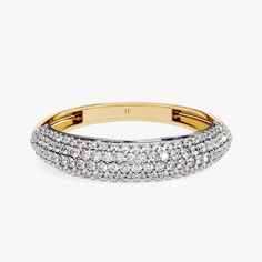 a gold and white diamond bang bracelet