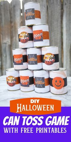 halloween can toss game with free printables