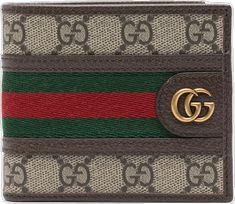 Gucci Classic Wallets With Logo, Luxury Brown Wallets With Logo, Designer Rectangular Wallets With Logo, Brown Gucci Wallets With Interior Card Slots, Gucci Brown Wallets With Interior Card Slots, Luxury Brown Wallet With Logo Plaque, Classic Gucci Wallets With Logo, Gucci Designer Wallets With Logo, Luxury Brown Gucci Wallet