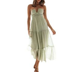 48241982898456|48241982931224|48241982963992|48241982996760 Beach Dress Summer, A Line Maxi Dress, Strap Dresses, Long Beach Dress, Solid Green, Boho Girl, Tiered Midi Dress, Backless Maxi Dresses, Maxi Robes