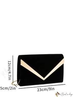 BirdinBag - Metallic Velvet Square Decorative Bag Formal Clutch Shoulder Bag With Large Capacity, Elegant Large Capacity Pouch Flap Bag, Elegant Envelope Box Bag For Daily Use, Elegant Envelope Satchel For Daily Use, Evening Clutch With Large Capacity, Black Envelope Bag For Daily Use, Chic Envelope Bags For Daily Use, Formal Large Capacity Pouch Shoulder Bag, Gold Envelope Shoulder Bag For Daily Use