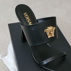 Authentic Versace Heels. I Absolutely Love These, But It's Just A Tad Too Big. Versace Moodboard, Versace Shoes Women, Versace Heels, Versace Sandals, Sandals High Heels, Versace Shoes, Classy Fashion, On Vacation, African Dress