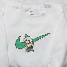 Krusty the Clown x Nike Embroidered Shirt, The Simpsons Embroidered Shirt, Custom Nike Embroiderd Shirt The Simpsons Embroidery, Krusty The Clown, Custom Nike, Nike Tee, The Clown, 3d Shirt, Anniversary Gifts For Husband, Anniversary Gifts For Wife, Custom Nikes