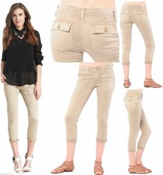 AG Adriano Goldschmied Stretch A.C.U Patch Pocket Capri in Luscious Stretch Sateen The AG A.C.U Stretch Sateen Capri is a military-inspired roll up pant.  Patch pocket back.  Front pockets.  Button and zip fly front.  Slim leg Luscious Stretch Sateen.  Color: Sulfur Canvas 80% cotton, 15% modal, 5% PU (polyurethane) Style# LSN1314 Measurements of available size(s) 29:  About 33" Waist, 8.5" Front Rise,  26" Inseam & 13" Leg Opening 30:  About 34" Waist, 8.5" Front Rise,  26" Inseam & 13" Leg Ope Pant Patch, Military Inspired, Crop Pants, Slim Leg, Slim Legs, Roll Up, Cropped Pants, Patch Pocket, Capri Pants