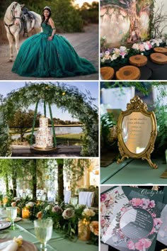 a collage of photos showing different types of wedding decorations