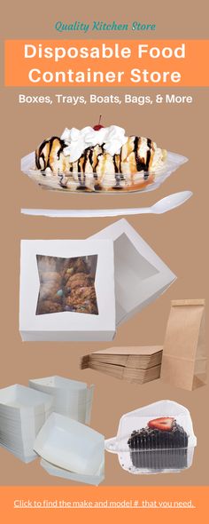 an advertisement with different types of food on it and the words disposable food container