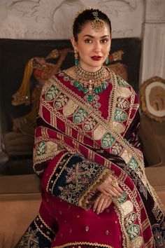 Pakistani Formal Dress Long Kameez, Party Wear Salwar Kameez, Velvet Dupatta, Party Wear Salwar, Pakistani Formal Dresses, Fine Embroidery, Velvet Shawl, Velvet Sleeve, Raw Silk Fabric