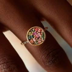 Summertime Ring with Colorful Sapphire Petals – ARTEMER Amethyst Rings, Ring Cluster, Golden Frame, Bezel Set Ring, Mother Rings, Family Jewellery, Marquise Cut Diamond, Jewellery Ideas, Rings Engagement