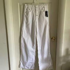 Long White Denim Wide Leg Jeans - Nwt Denim Wide Leg, White Denim Jeans, Gap Jeans, Wide Leg Denim, Jeans Color, White Denim, Wide Leg Jeans, Colored Jeans, Leg Jeans