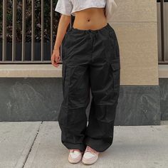 Due to manual measurement, there may be 1-3cm error Y2K Clothing Oversized Drawstring Low Waist Parachute Loose Fit Sweatpants Trousers Women Jogger Cargo Pants Streetwear Outfits Celana Kargo, Cargo Pants Streetwear, Celana Fashion, Drawstring Waist Pants, Baggy Sweatpants, Women Cargo Pants, Y2k Pants, Baggy Cargo Pants, Wide Leg Sweatpants