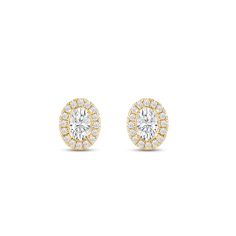 Classic oval cut earrings with a stunning halo of round stones encircling the center stone.A lovely outfit-maker, this pair of stud earrings is what you need to give any ensemble a polished, put-together finish Diamond Halo Earrings, Halo Diamond Earrings, Cut Earrings, Gorgeous Engagement Ring, Halo Earrings, Outfit Maker, Diamond Halo, Love Symbols, Oval Diamond