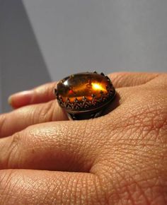 Real Amber Ring in sterling Diva Style, Circle Light, Handmade Fine Jewelry, Amber Ring, Golden Glow, Natural Amber, Sterling Silver Cuff Bracelet, Kinds Of Clothes, Silver Rings Handmade