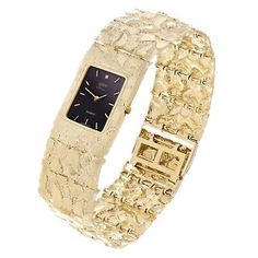 Top Rated 10k Yellow Gold Solid Nugget Wrist Watch Band Geneve Diamond Watch 8 91.6 grams, luxury watches Gold Metal Watches For Anniversary, Gold Analog Watch With Rectangular Face, Gold Watch With Bracelet Strap And Rectangular Dial, Gold Rectangular Analog Jewelry And Watches, Gold Jewelry Watch With Rectangular Dial And Bracelet Strap, Gold Watches With Bracelet Strap And Rectangular Dial, Gold Rectangular Watch With Jubilee Bracelet, Rectangular Gold Analog Watch, Gold Rectangular Analog Watch