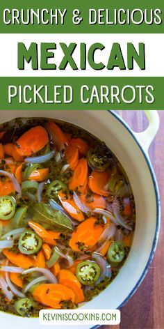 a white bowl filled with mexican pickled carrots and broccoli