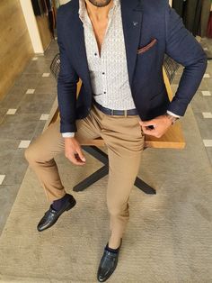 Navy Blue Blazer Outfit Mens, Terno Slim Fit, Work Ootd, Men Lifestyle, Outfit Hombre, Mens Fashion Blazer