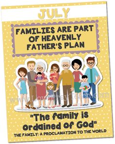 a family card with the words, families are part of heavenly father's plan