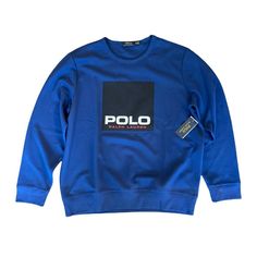 Polo Ralph Lauren Blue Black Sweatshirt Sweater Men’s Size Xl (X-Large) $125 Nwt Men’s Size Xl (X-Large) Condition Is Brand New With Tags Msrp $125 Shipped With Usps First Class Mail If You Have Any Questions About This Item Please Send Me A Message! Blue Crew Neck Sweater With Logo Detail, Blue Long Sleeve Sweatshirt With Logo, Casual Blue Tops With Logo Detail, Blue Sweater With Logo Detail For Fall, Blue Sporty Sweater With Logo Print, Sporty Blue Sweater With Logo Print, Blue Crew Neck Sweater With Logo Print, Blue Crew Neck Top With Logo Detail, Long Sleeve Sports Tops With Logo Detail