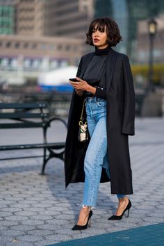 Jeans Outfit For Work, Look Jean, Denim On Denim, Work Jeans, Outfit Jeans, Looks Street Style, Looks Chic, 가을 패션, Outfit Casual