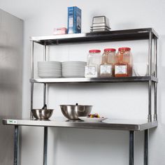 Regency Stainless Steel Double Deck Overshelf - 18" x 36" x 32" Industrial Kitchen Design Restaurant, Stainless Steel Table Top, Steel Restaurant, Stainless Steel Work Table, Industrial Kitchen Design, Stainless Steel Table, Table Shelves, Double Deck, Restaurant Equipment