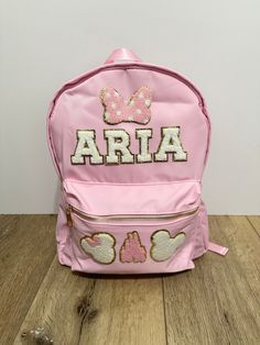 Sign Business, Custom Backpack, Disney Patches, Baby Shower Presents, Cute Backpacks, Pink Backpack, Diy Shirt, Christmas Gifts For Mom, Personalised Kids