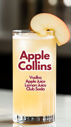 Apple Collins Apple Vodka, Apple Cocktail, Happy Hour Drinks, Crisp Apple, Best Cocktail Recipes, Boozy Drinks